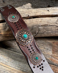 Copper Floral Leather Bracelet LB106