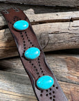 Turquoise Cabochon Leather Bracelet LB108