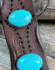 Turquoise Cabochon Leather Bracelet LB108