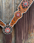 Whipstitch Coral and Clear One Ear/ Breastcollar Tack Set