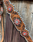 Whipstitch Coral and Clear One Ear/ Breastcollar Tack Set