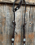 Dark Oil Floral Clear One Ear/ Breastcollar Tack Set
