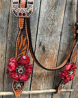 Zebra Ruby Browband / Breastcollar Tack Set