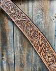 Light Oil Floral Tooled Wide / Roper Style Breastcollar