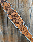 Light Oil Floral Tooled - White Whipstitch Breastcollar
