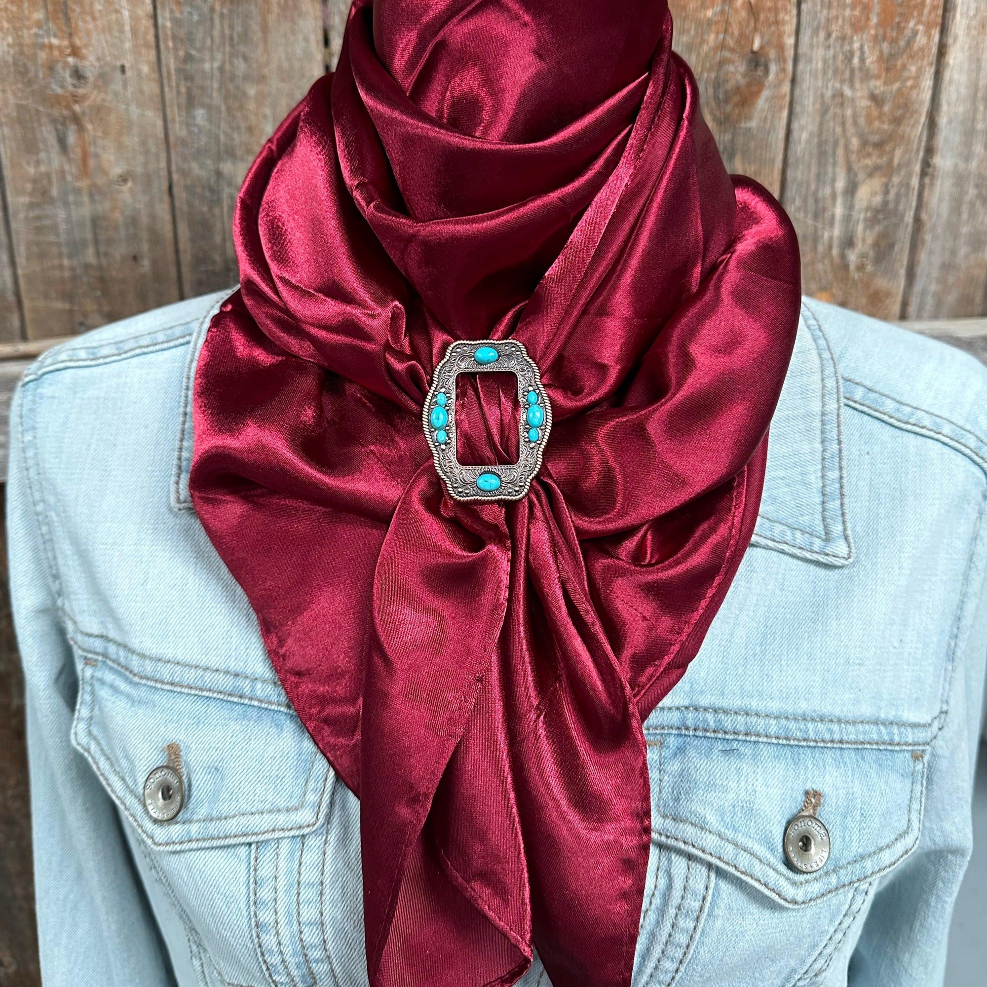 35X35" Solid Burgundy Wild Rag / Scarf - W195B Slide WRSC14G