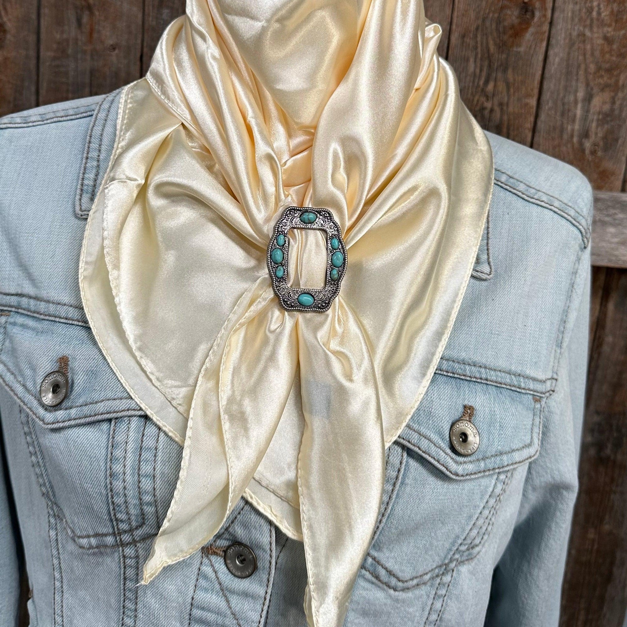 35X35" Solid Cream Wild Rag / Scarf - W198B Slide WRSC11H