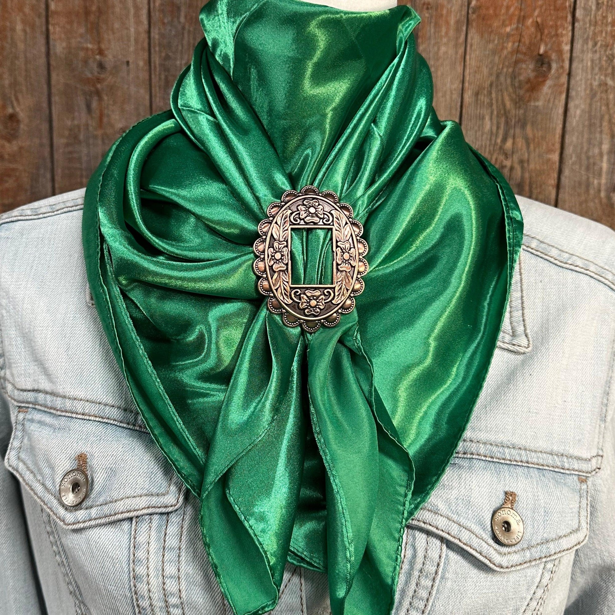 35X35" Solid Green Wild Rag / Scarf - W197B Slide WRSC18C