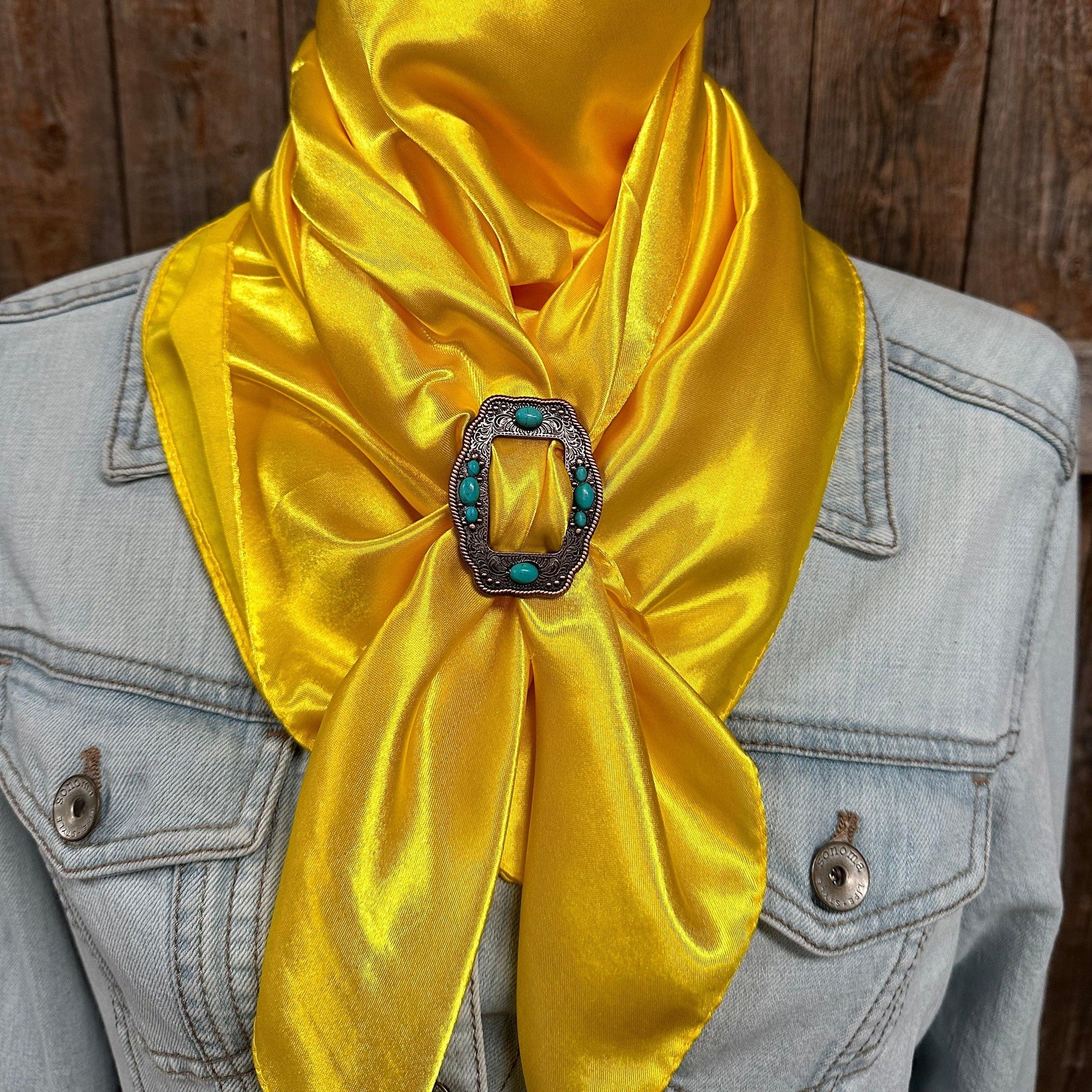35X35"  Solid Yellow Wild Rag / Scarf - W195B Slide WRSC23A