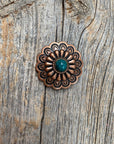 Copper Turquoise Concho 1" W103S
