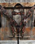 Flower Power and Chocolate Browband/One Ear Headstall & Breastcollar Tack Set