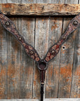 Flower Power and Chocolate Browband/One Ear Headstall & Breastcollar Tack Set