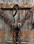 Flower Power and Chocolate Browband/One Ear Headstall & Breastcollar Tack Set