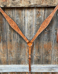 Floral Tooled Light Oil Breastacollar