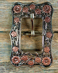 Antique Silver Floral Cart Buckle W151B