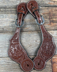 Medium Oil Floral Tooled Spur Straps
