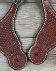 Medium Oil Basketweave Tooled Spur Straps