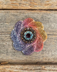 Rainbow Flower Rhinestone Rosette - Assorted Conchos