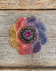 Rainbow Flower Rhinestone Rosette - Assorted Conchos