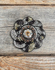 Cheetah Flower Rhinestone Rosette - Assorted Conchos