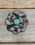 Cheetah Flower Rhinestone Rosette - Assorted Conchos