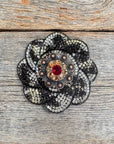 Cheetah Flower Rhinestone Rosette - Assorted Conchos