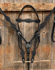 Basketweave Scalloped Black Tack Sets