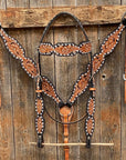 Floral Tooled Buckstitch Tack Sets