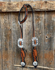 Two Tone Leaf Jet and Clear One Ear & Breastcollar Tack Set