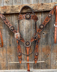 Zebra Jet and Topaz Browband / Breastcollar Tack Set