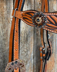 Zebra Jet and Topaz Browband / Breastcollar Tack Set