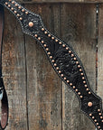 Dark Oil Floral Tooled with Copper Dots Breastcollar