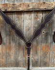 Dark Oil Honeycomb Tooled with Copper Dots Breastcollar