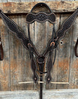 Dark Oil Honeycomb Tooled with Copper Dots Tack Sets