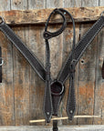 Dark Oil Basketweave with Silver Dots Tack Sets