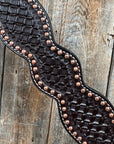Dark Oil Honeycomb Tooled with Copper Dots Breastcollar