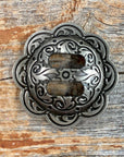 Antique Silver Scalloped Slotted Concho 1.5" W165AL