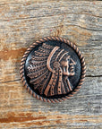 Copper Native American Rope Edge Concho 1.5" W166L