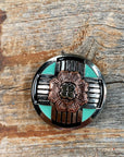 Antique Silver with Copper Flower Concho 1" W190S