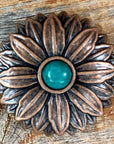 Copper Daisy Turquoise Concho 1.5" W132L
