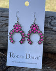 Pink Dangle Silver Squash Blossom Fashion Earrings WA194