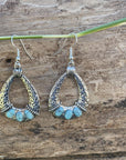 Turquoise Dangle Silver Fashion Earrings WA196