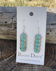 Turquoise Pendant Dangling Silver Fashion Earrings WA173
