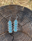 Turquoise Pendant Dangling Silver Fashion Earrings WA173