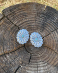 Concho Style Turquoise Silver Fashion Earrings WA202