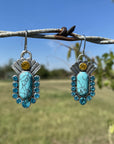 Dangle Turquoise Silver Fashion Earrings WA198