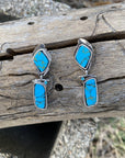 Turquoise Dangle Silver Fashion Earrings WA205
