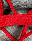 Red Flat Braided Mule Tape Halter