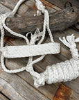 White Flat Braided Mule Tape Halter