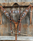 Silver Dot and Buckstitch Fancy AB Browband Tack Set